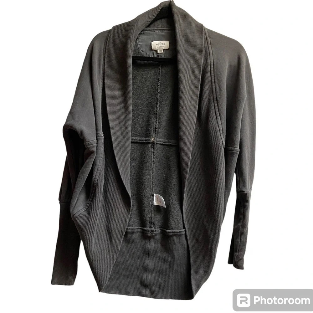 Wilfred by Aritzia Women's Grey Cotton Blend Cocoon Cardigan - Size XXS